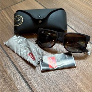 Authentic Ray-Ban Black Sunglasses with Accessories
